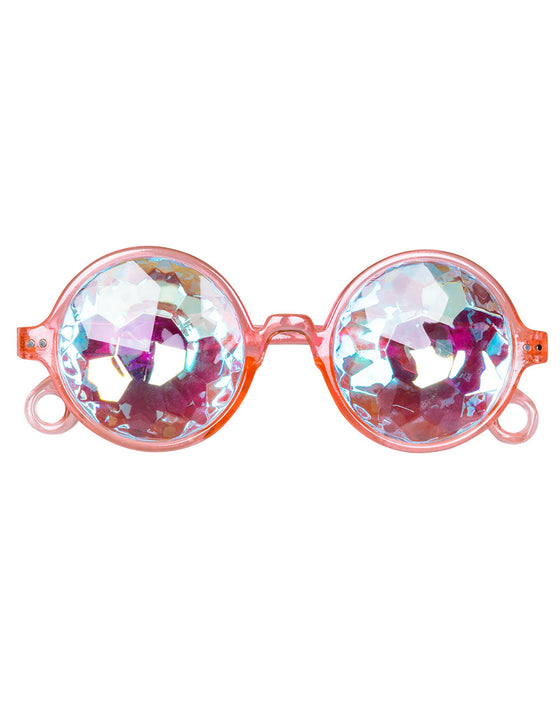 Lunettes rondes roses à prismes adulte