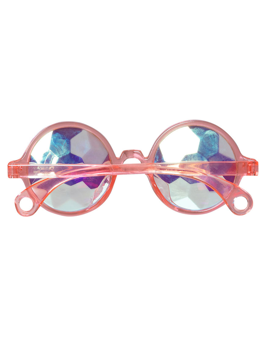 Lunettes rondes roses à prismes adulte