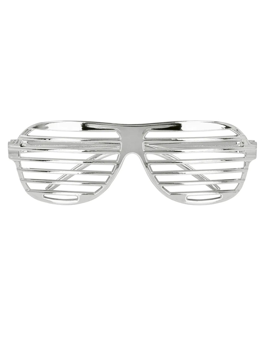 Lunettes striées argentées adulte