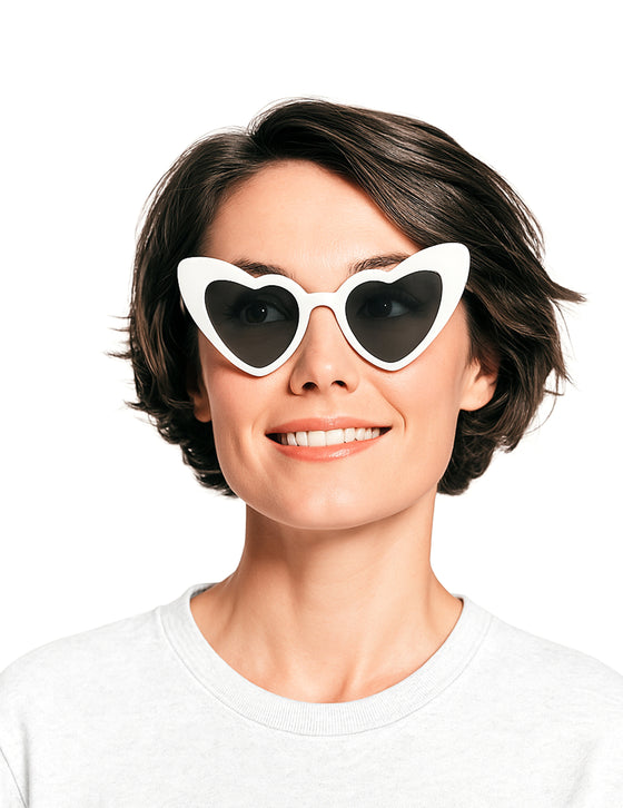 Lunettes vintage c?ur blanc