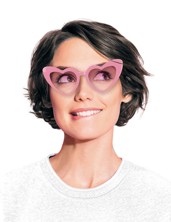 Lunettes vintage coeur rose