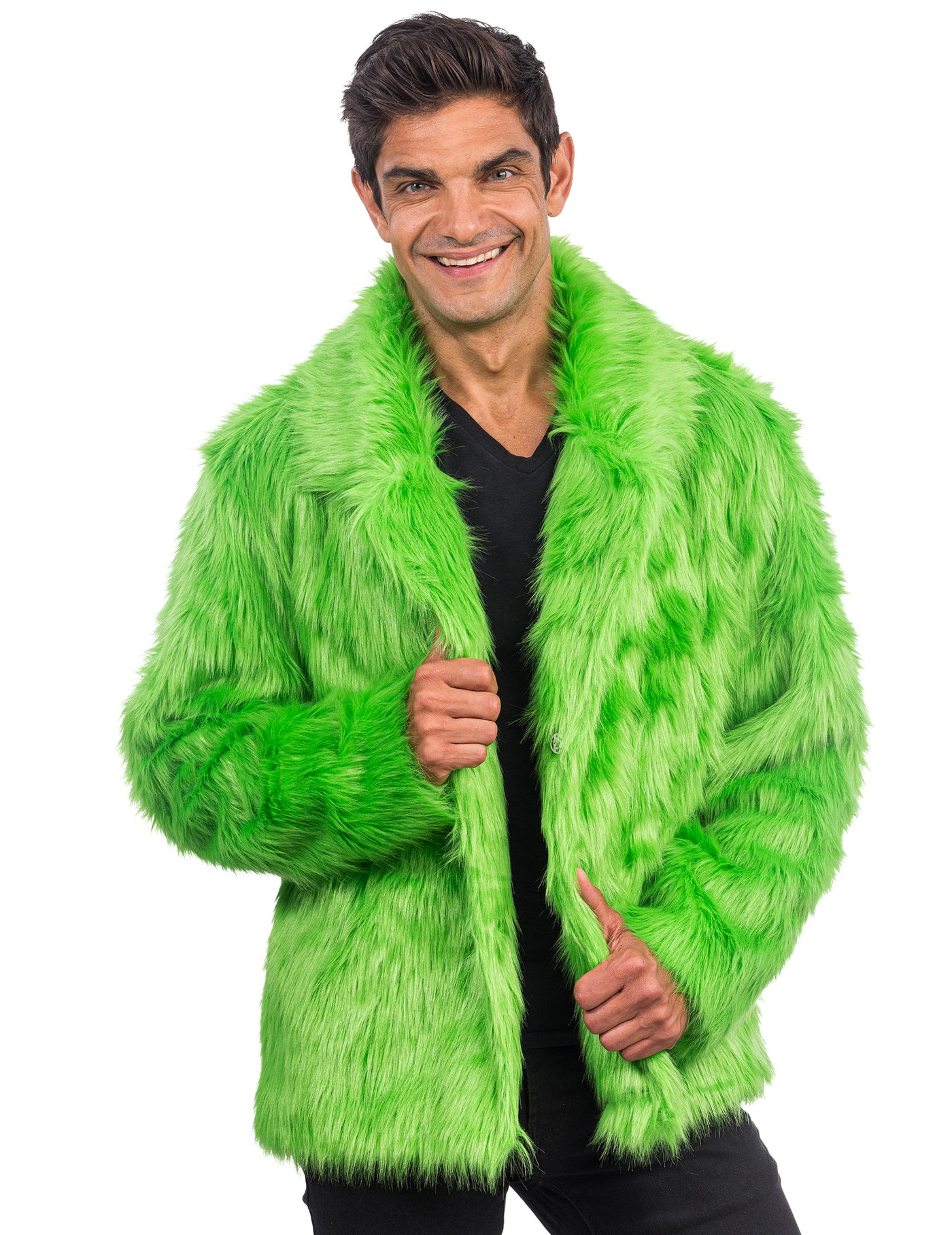 Manteau en fausse fourrure verte adulte