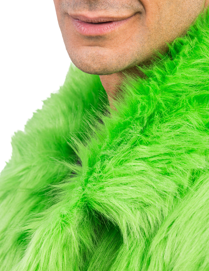 Manteau en fausse fourrure verte adulte