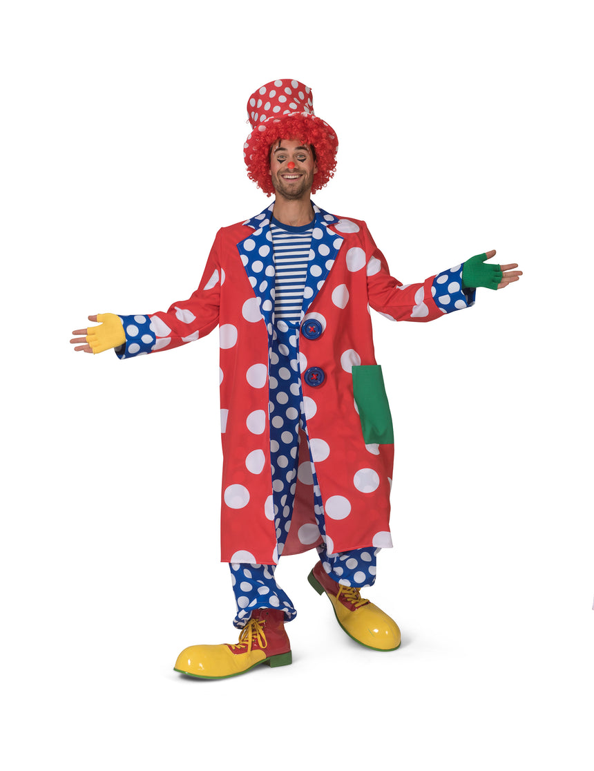 Manteau clown à pois homme