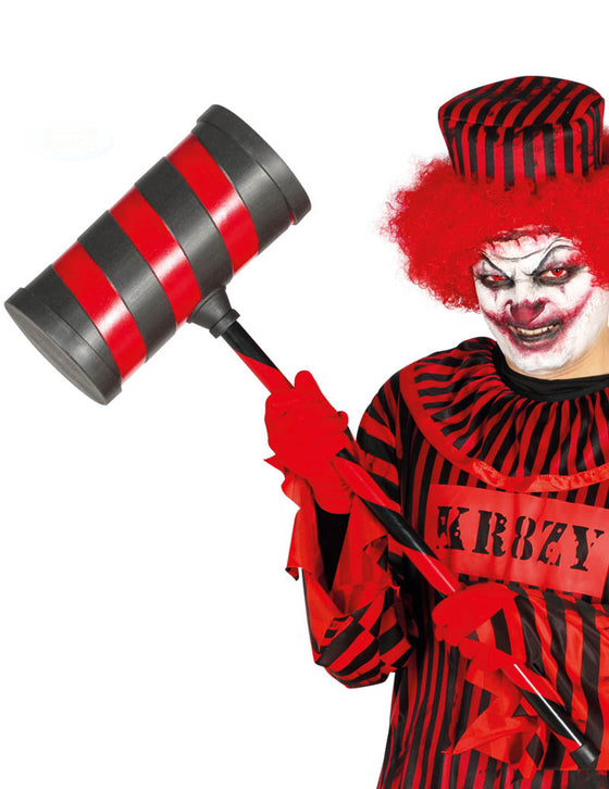 Marteau clown tueur rouge et noir adulte 79 cm