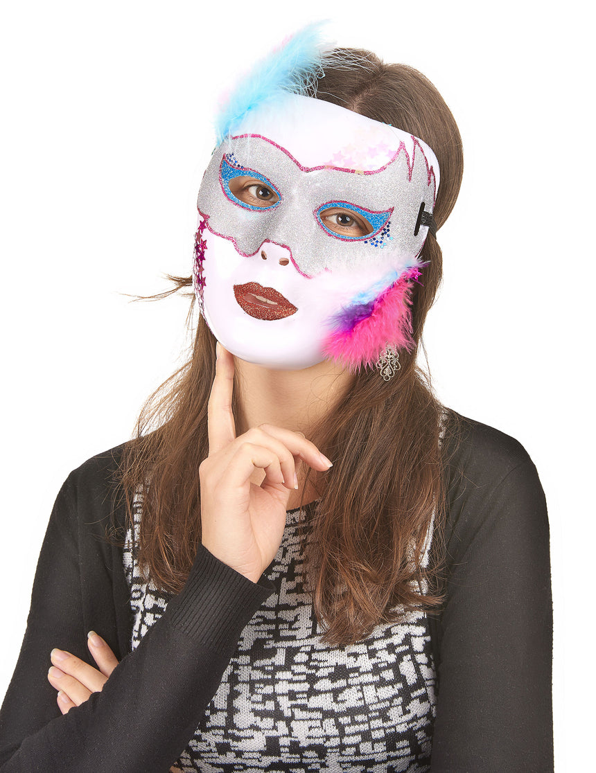 Masque blanc brillant Adulte