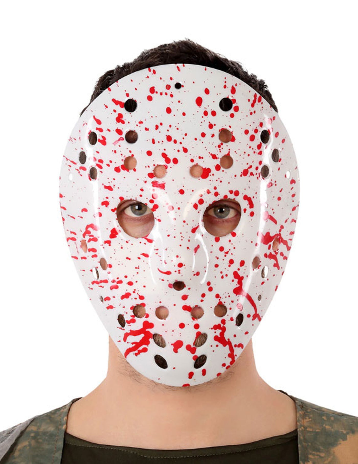 Masque de hockey ensanglanté