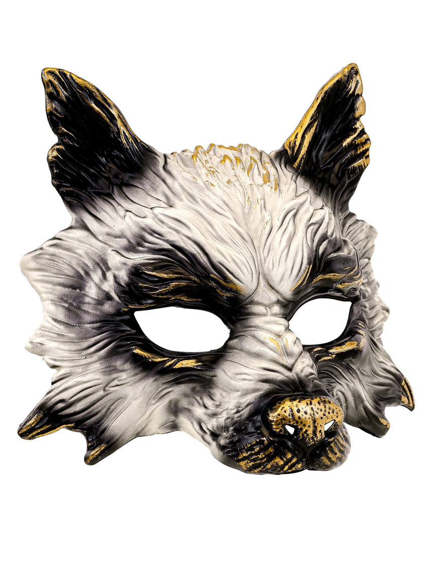 Masque de loup à dorures adulte