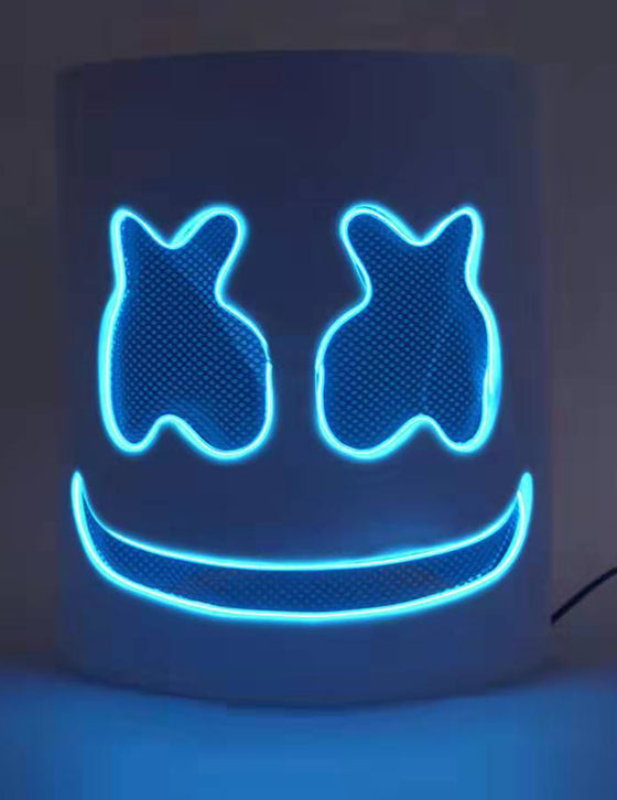 Masque DJ guimauve led bleu adulte