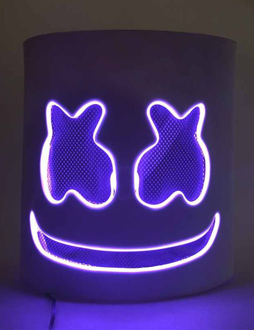 Masque DJ guimauve led violet adulte