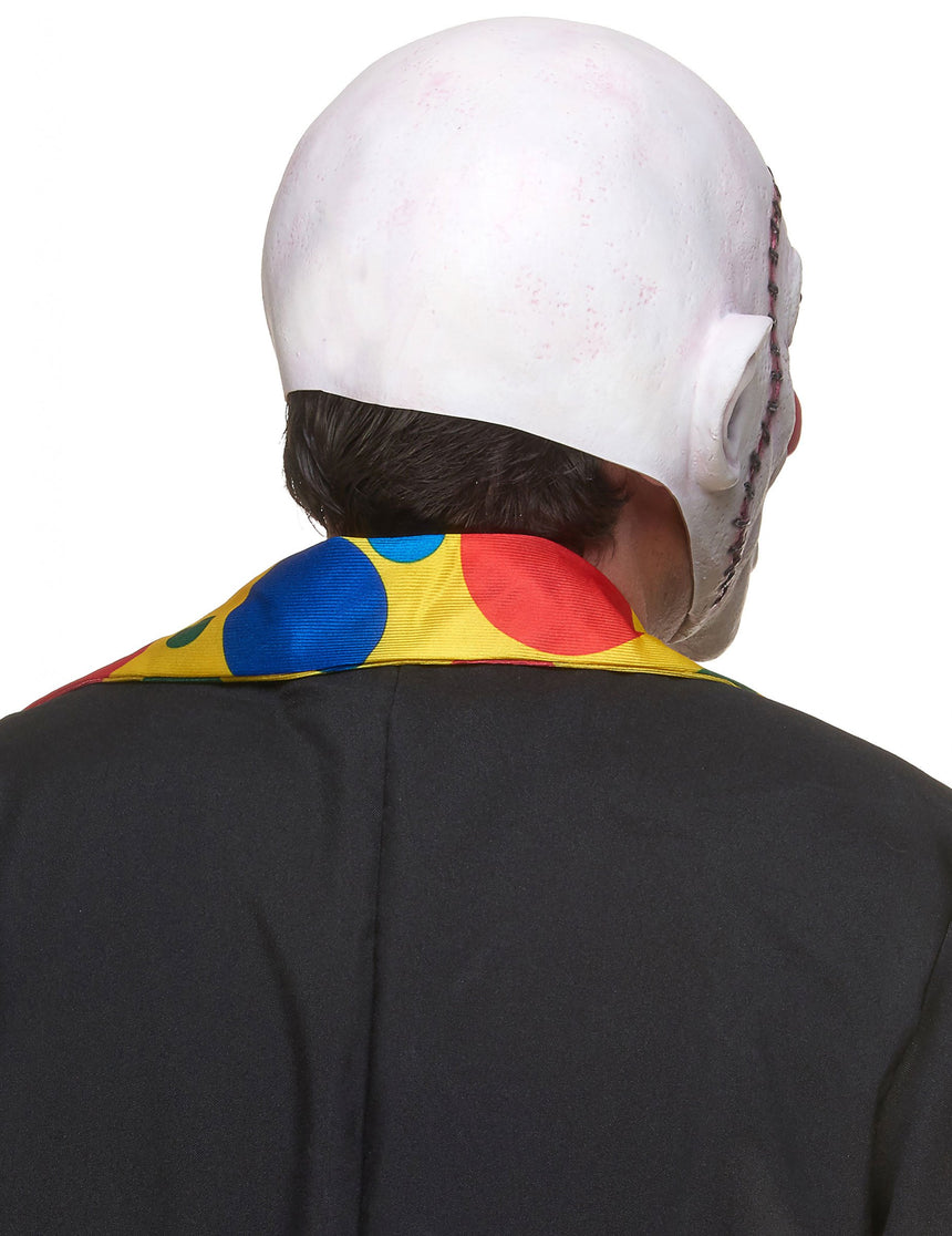 Masque latex clown crâne recousu adulte
