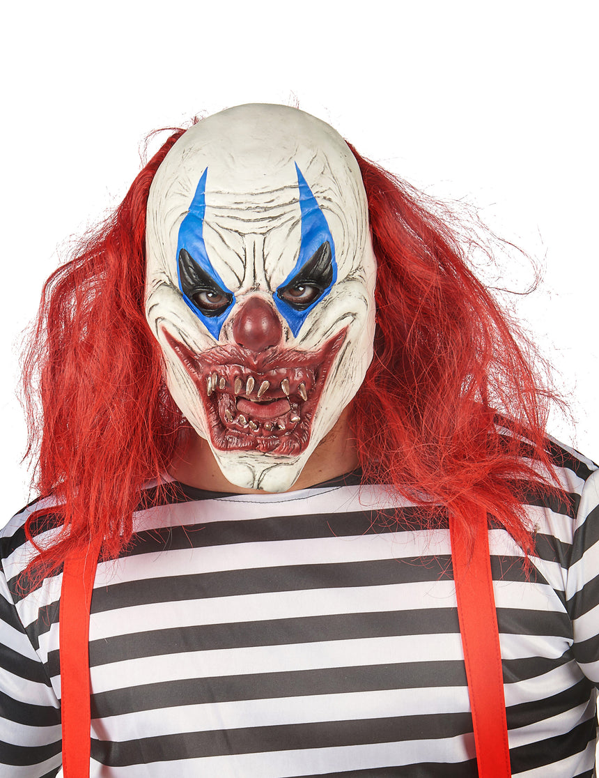 Masque latex clown rouge et blanc adulte