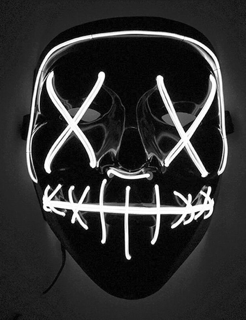 Masque led lumineux blanc adulte