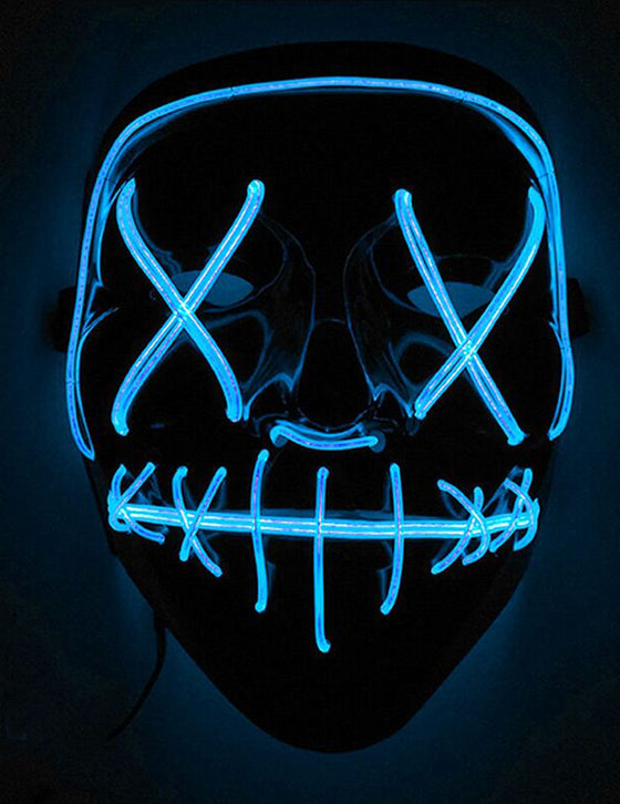 Masque led lumineux bleu adulte