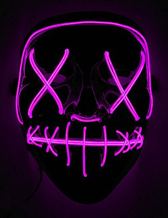 Masque led lumineux fuchsia adulte