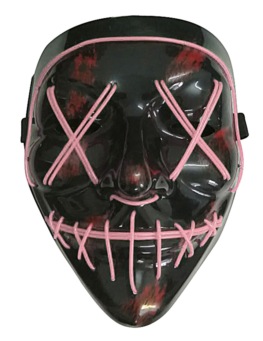Masque led lumineux fuchsia adulte