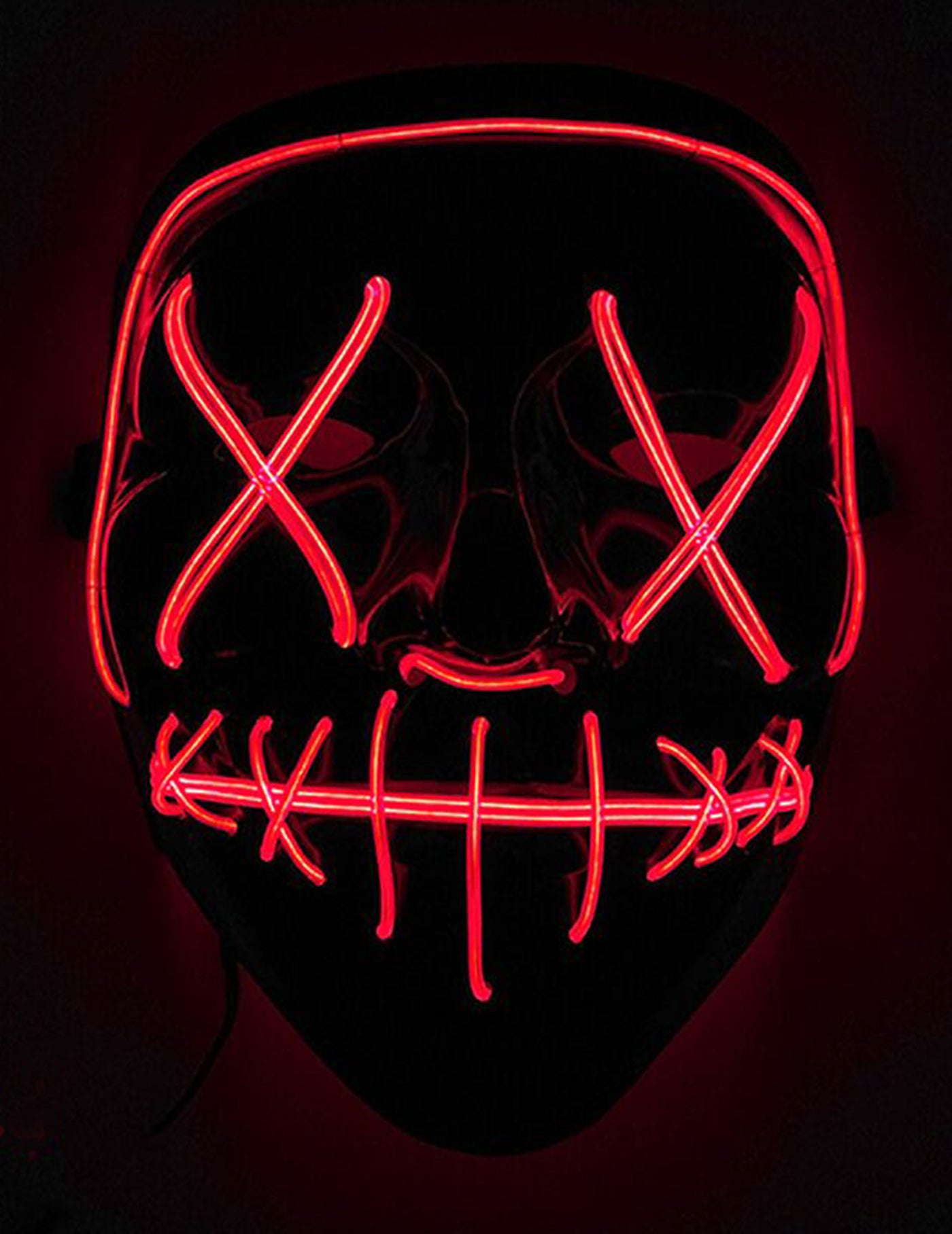 Masque led lumineux rouge adulte