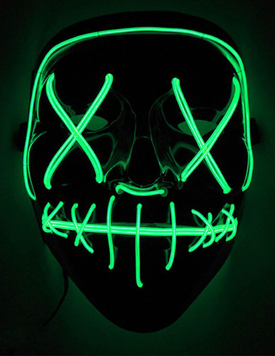 Masque led lumineux vert adulte