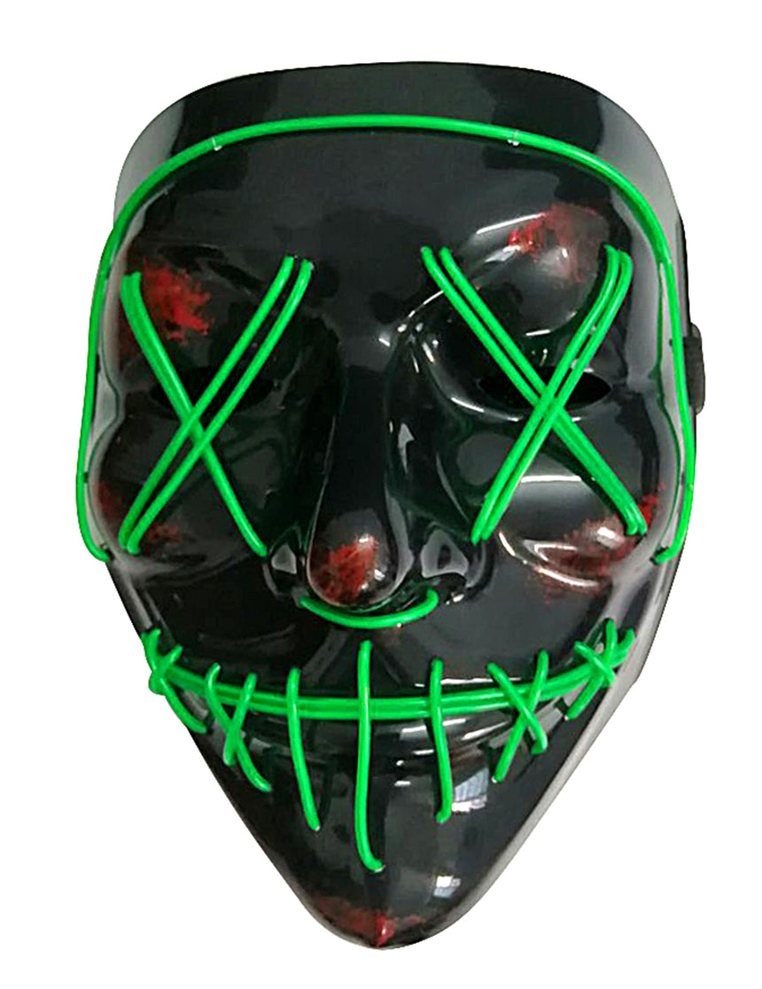 Masque led lumineux vert adulte