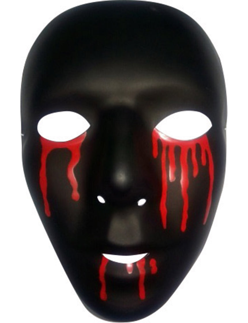 Masque noir avec larmes de sang homme Halloween