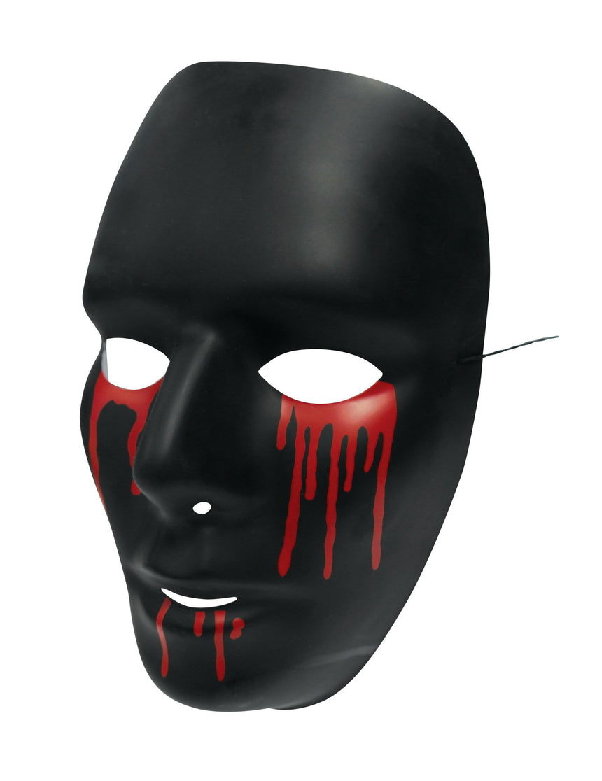 Masque noir avec larmes de sang homme Halloween