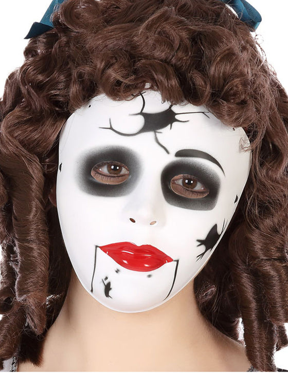 Masque poupée fissurée adulte