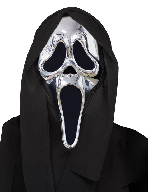 Masque Scream argent chromé adulte