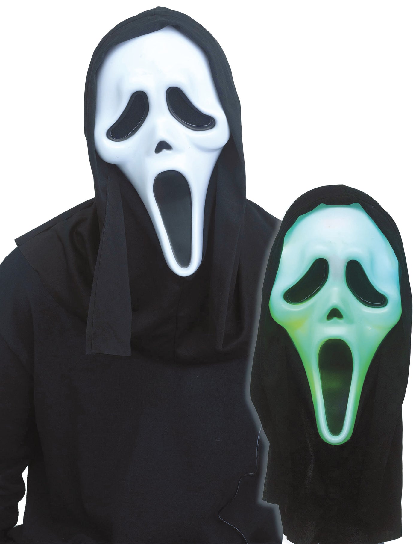 Masque Scream lumineux coloré adulte