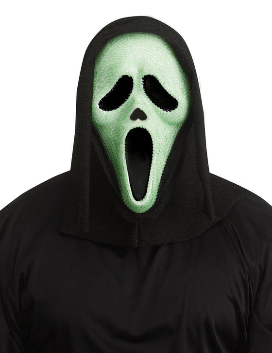 Masque Scream phosphorescent à strass adulte
