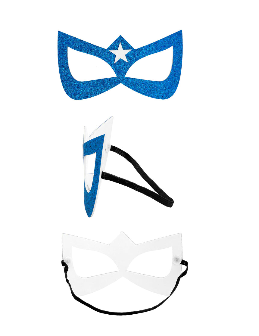 Masque super héroïne bleue avec étoile dorée adulte