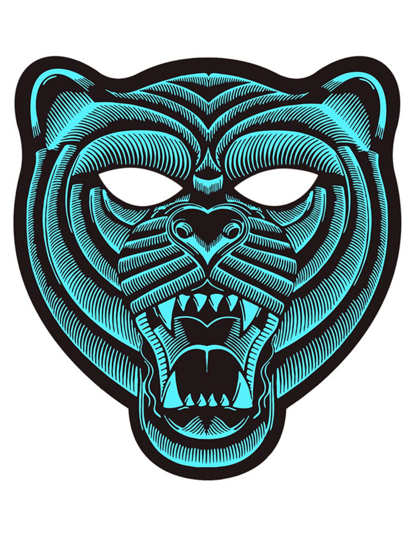 Masque tigre à LED réactives adulte