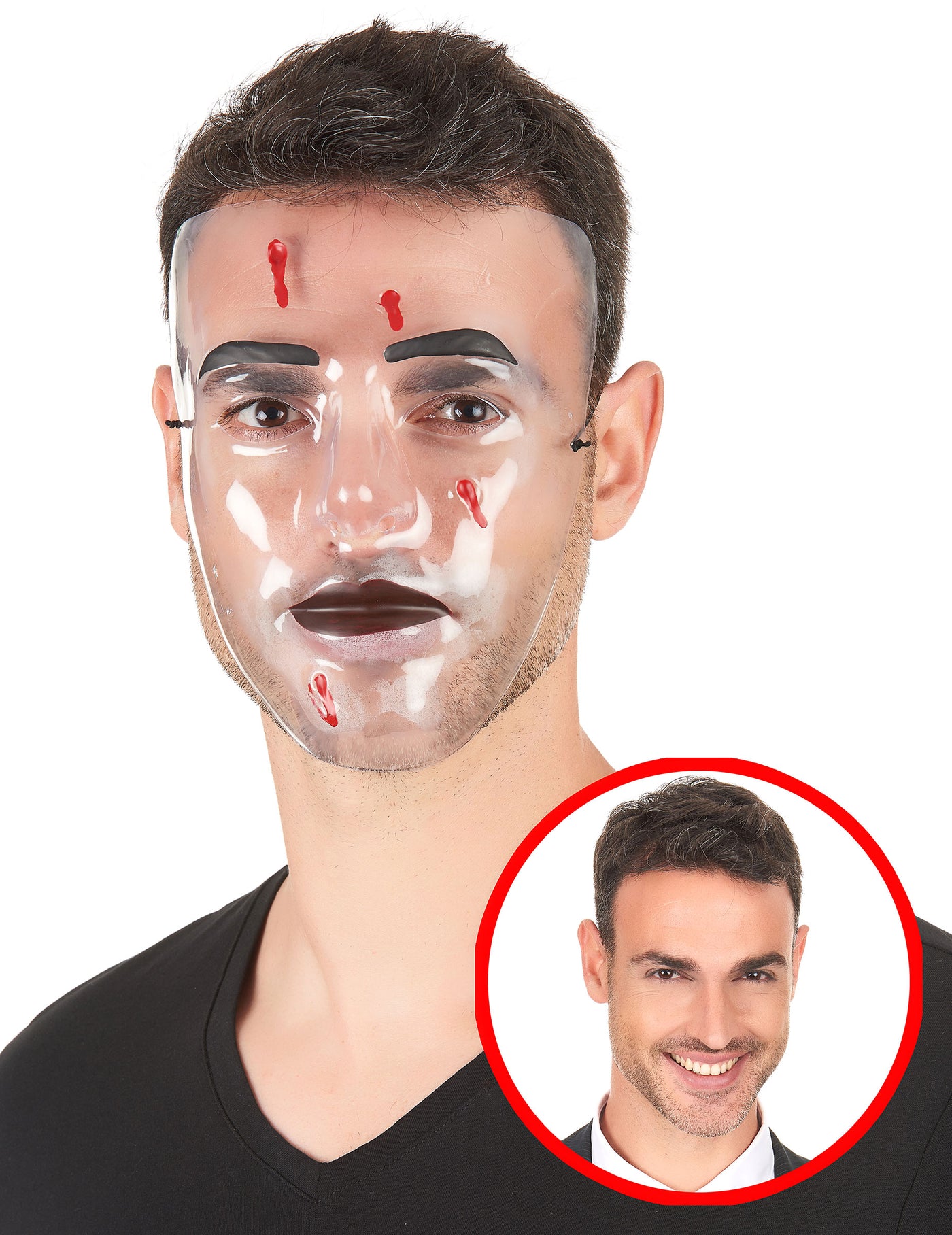 Masque transparent Impact de balles adulte