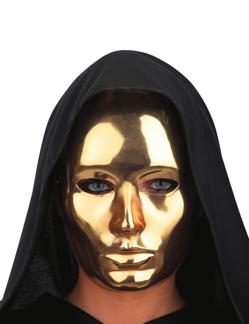 Masque visage doré chromé adulte