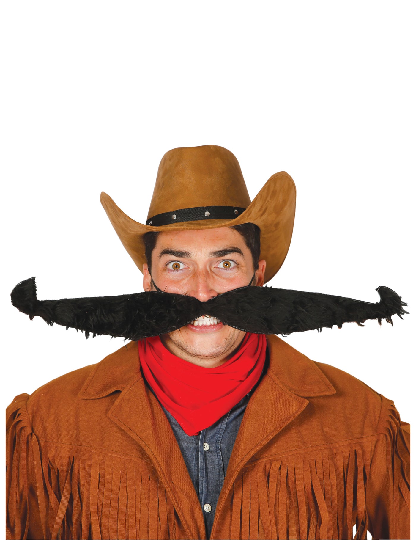 Maxi moustache noire 55 cm adulte