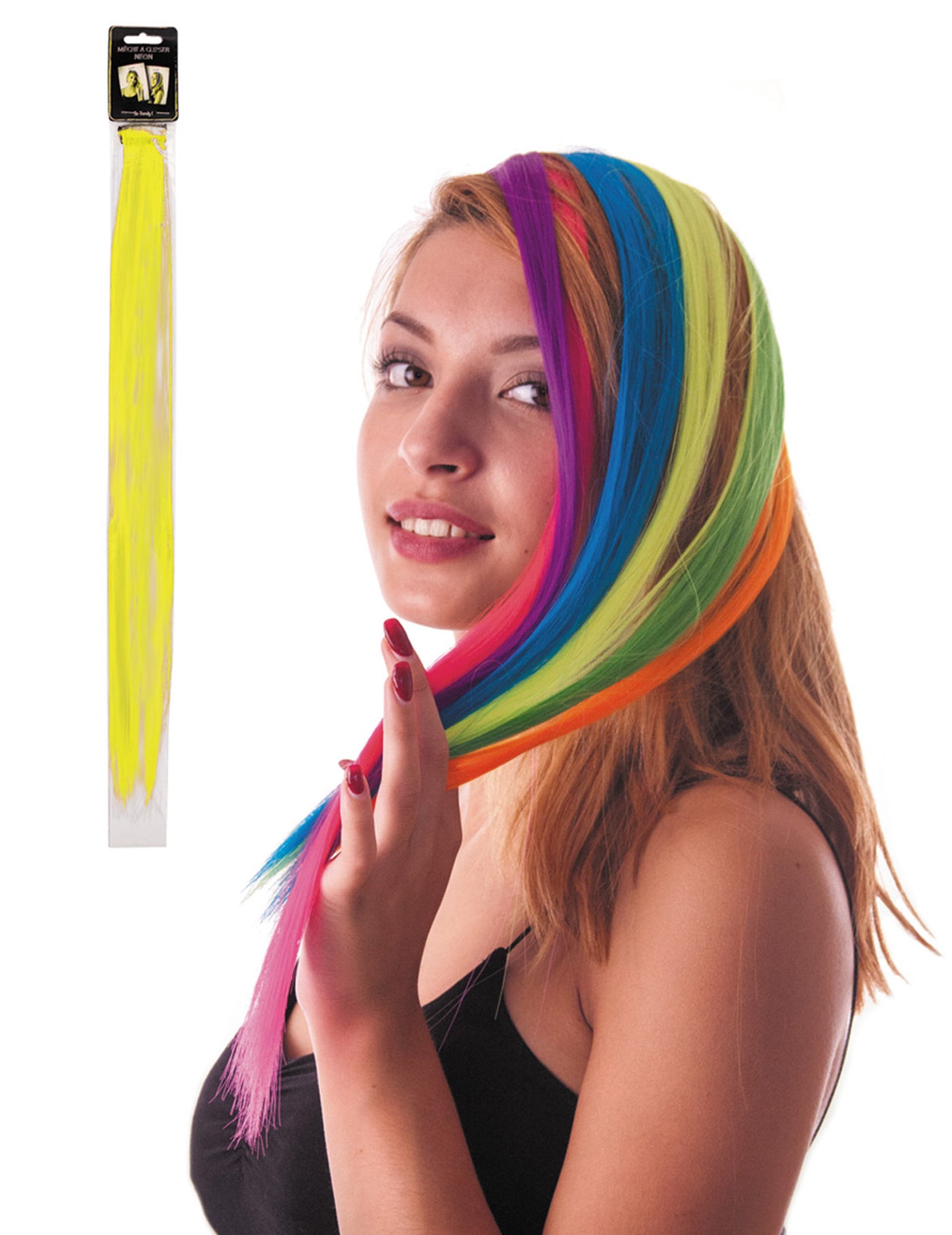 Mèche jaune à clipser pour cheveux