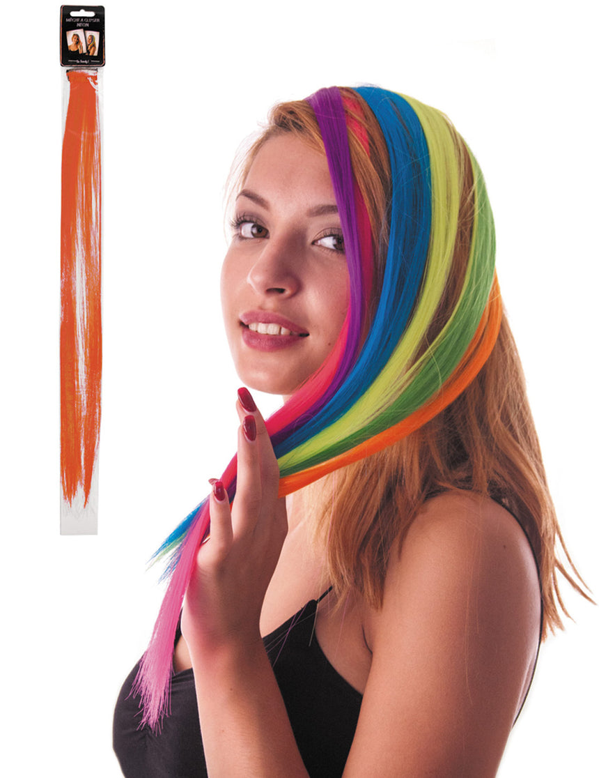 Mèche orange à clipser pour cheveux