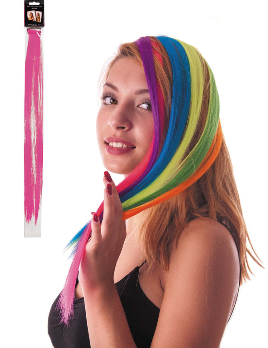 Mèche rose à clipser pour cheveux