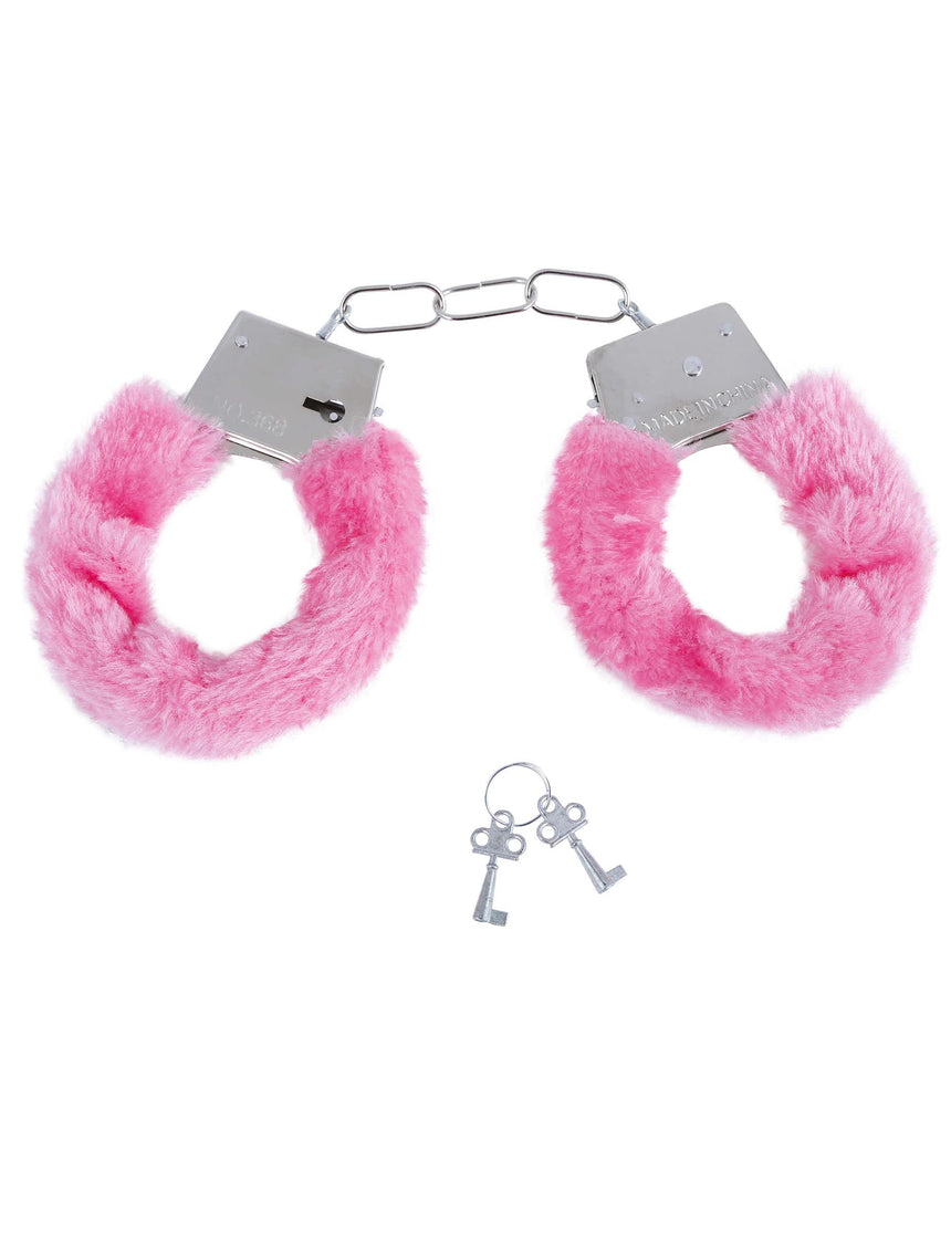 Menottes en fourrure rose adulte