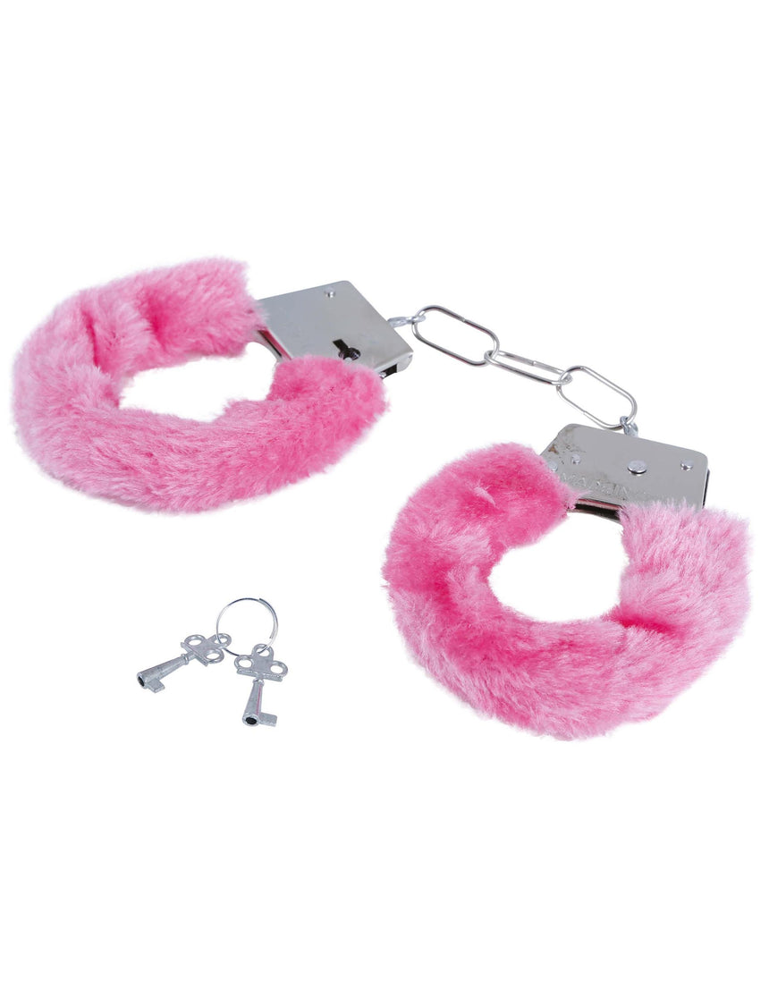 Menottes en fourrure rose adulte