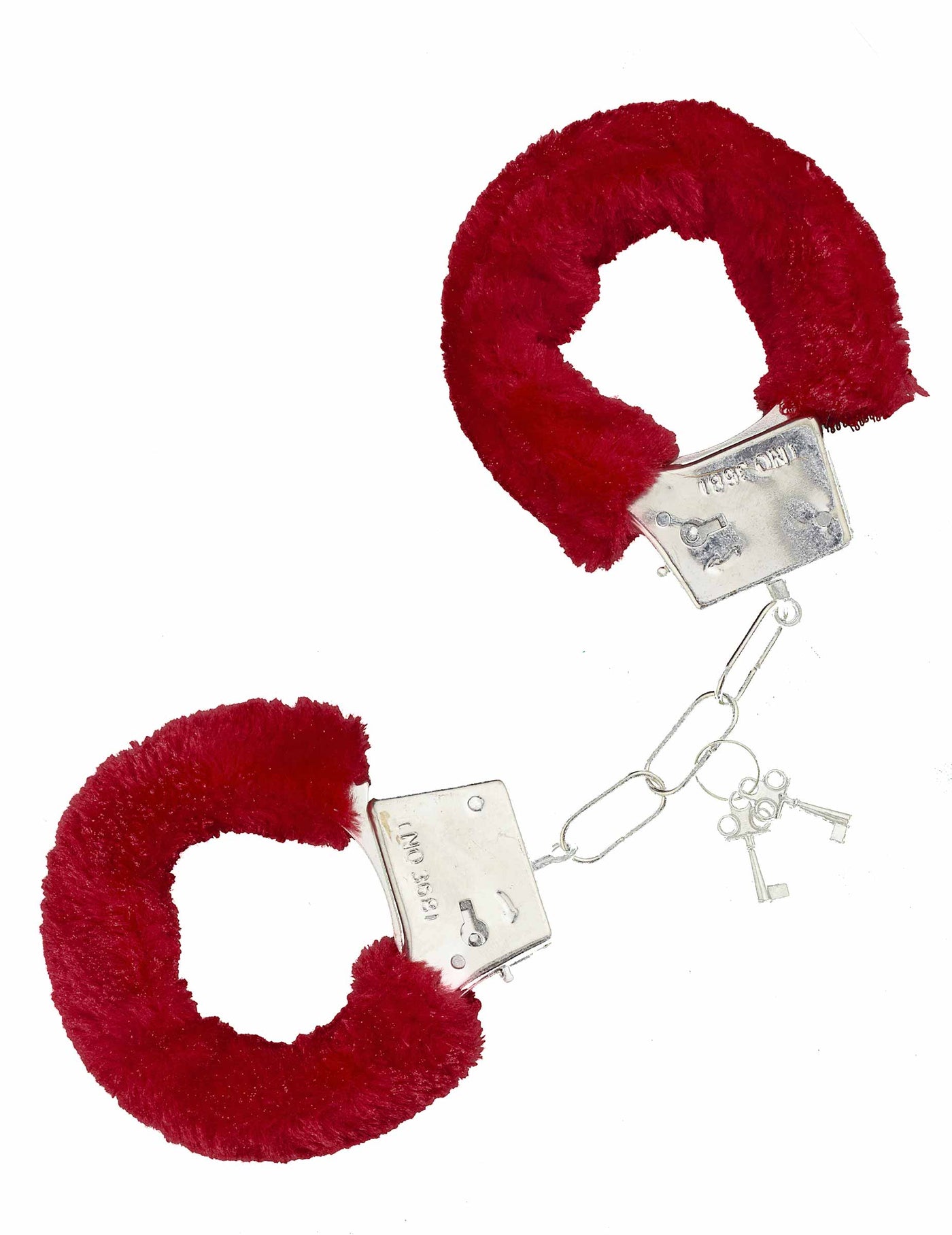 Menottes en fourrure rouge adulte