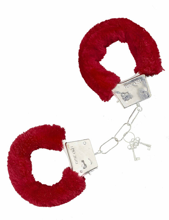 Menottes en fourrure rouge adulte