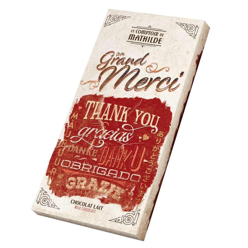 "Merci" -Tablette Chocolat Lait - 90g