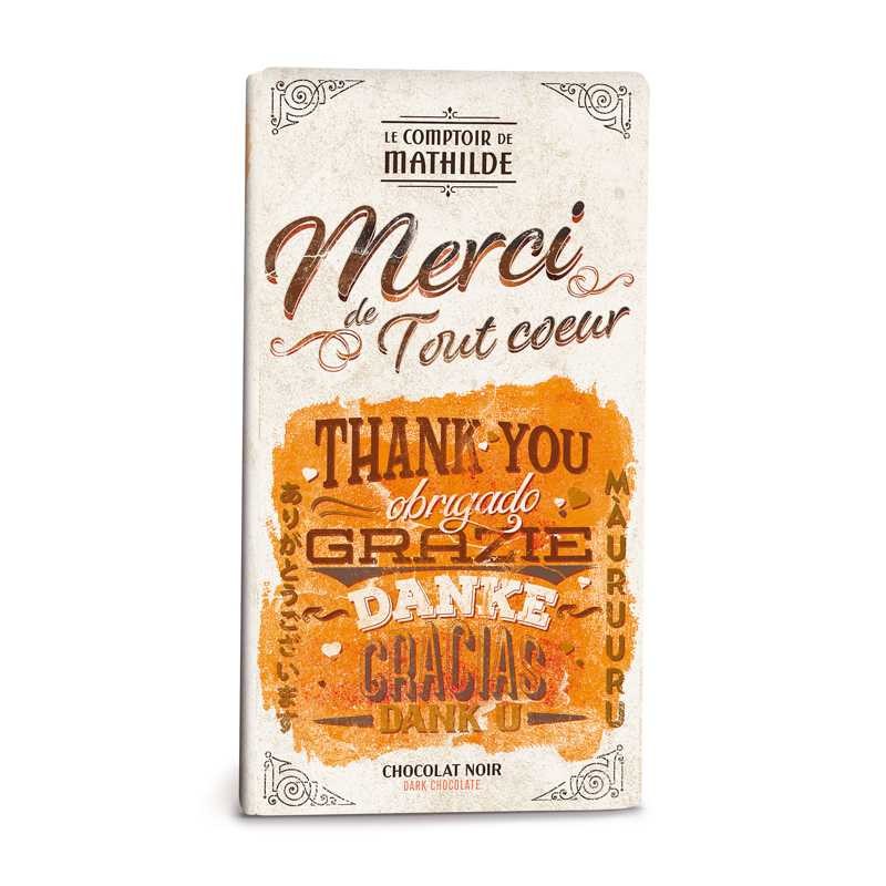 "Merci" - Tablette Chocolat Noir - 90g