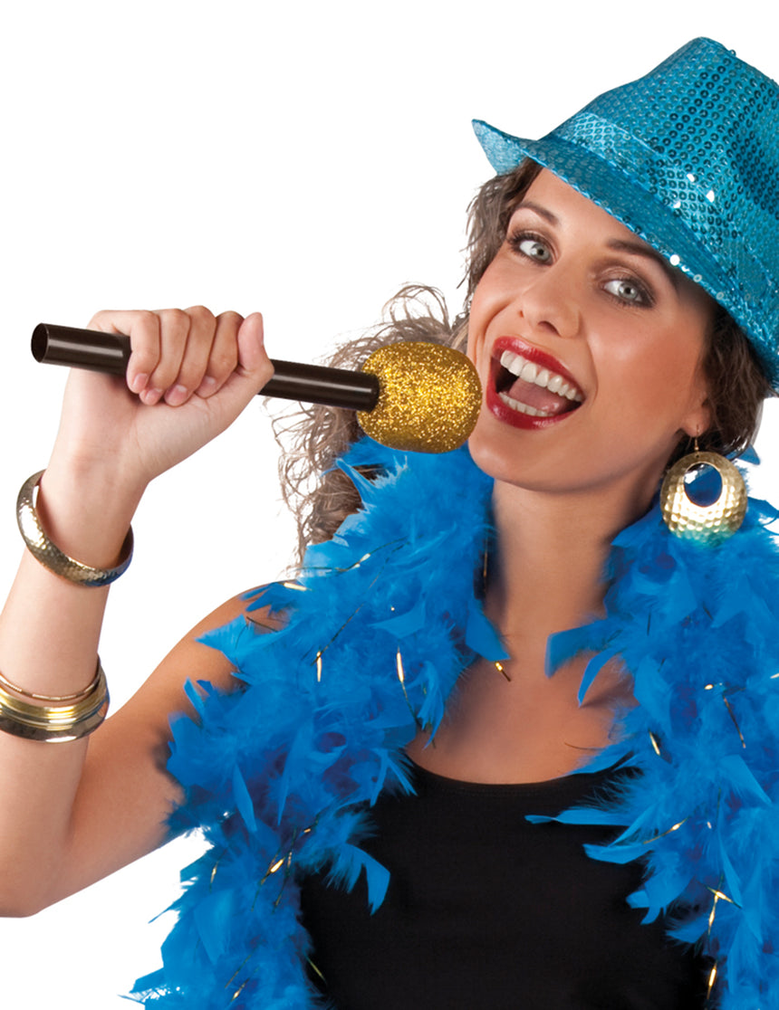 Micro de chanteur doré