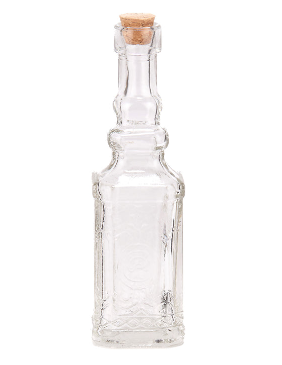 Fiole en verre vintage avec bouchon 12 cm