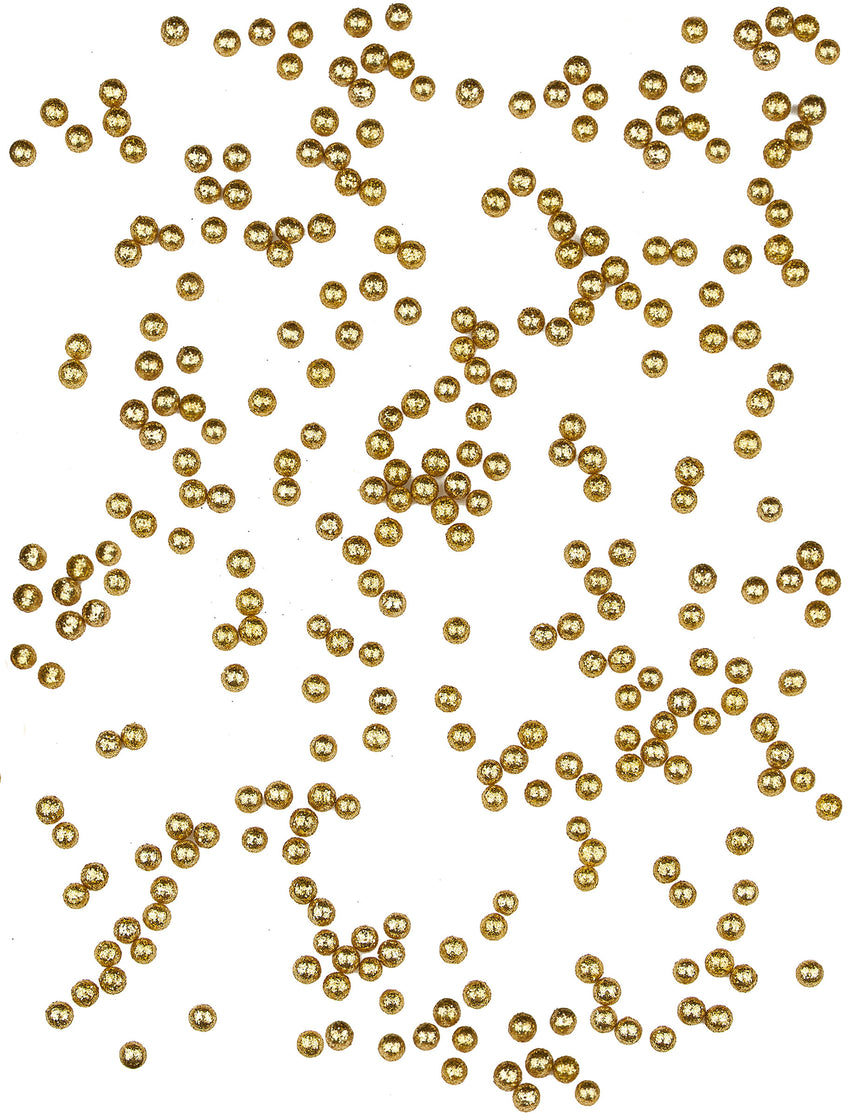 Mini boules pailletées dorées 8 mm 10 gr, confettis de table