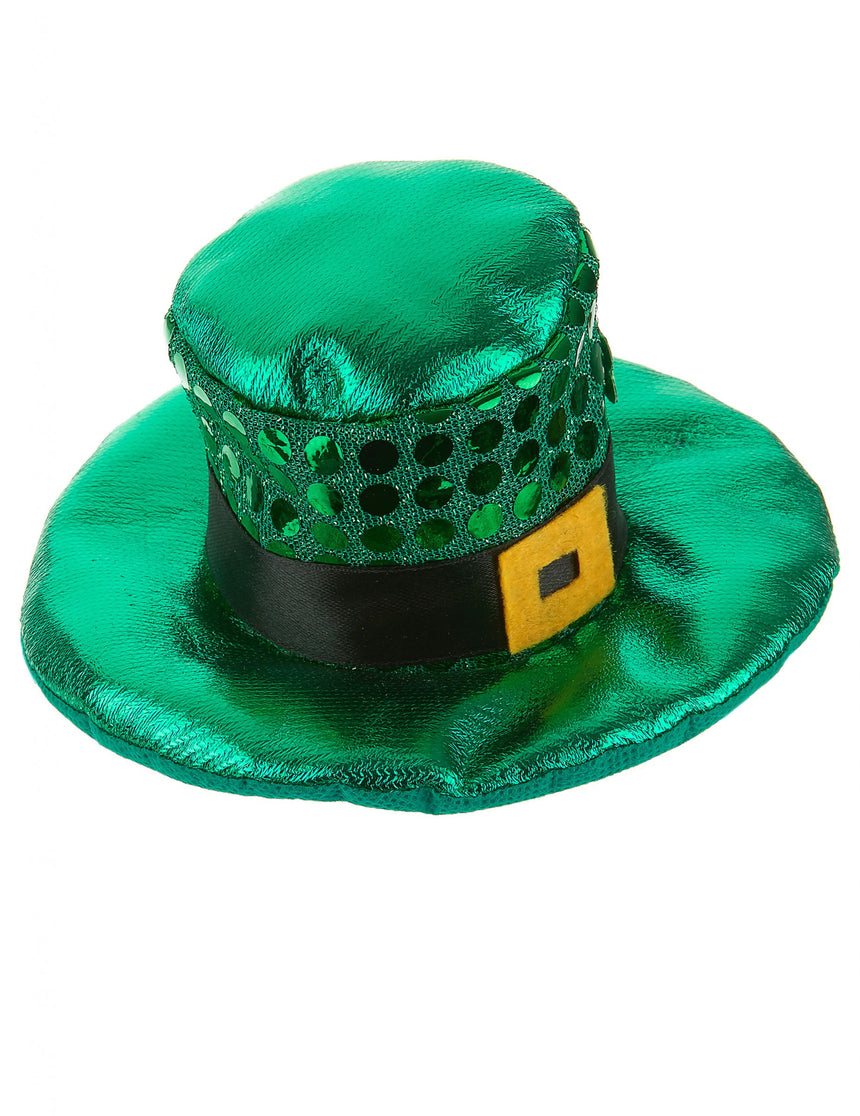 Mini chapeau à boucle et sequins Saint Patrick adulte