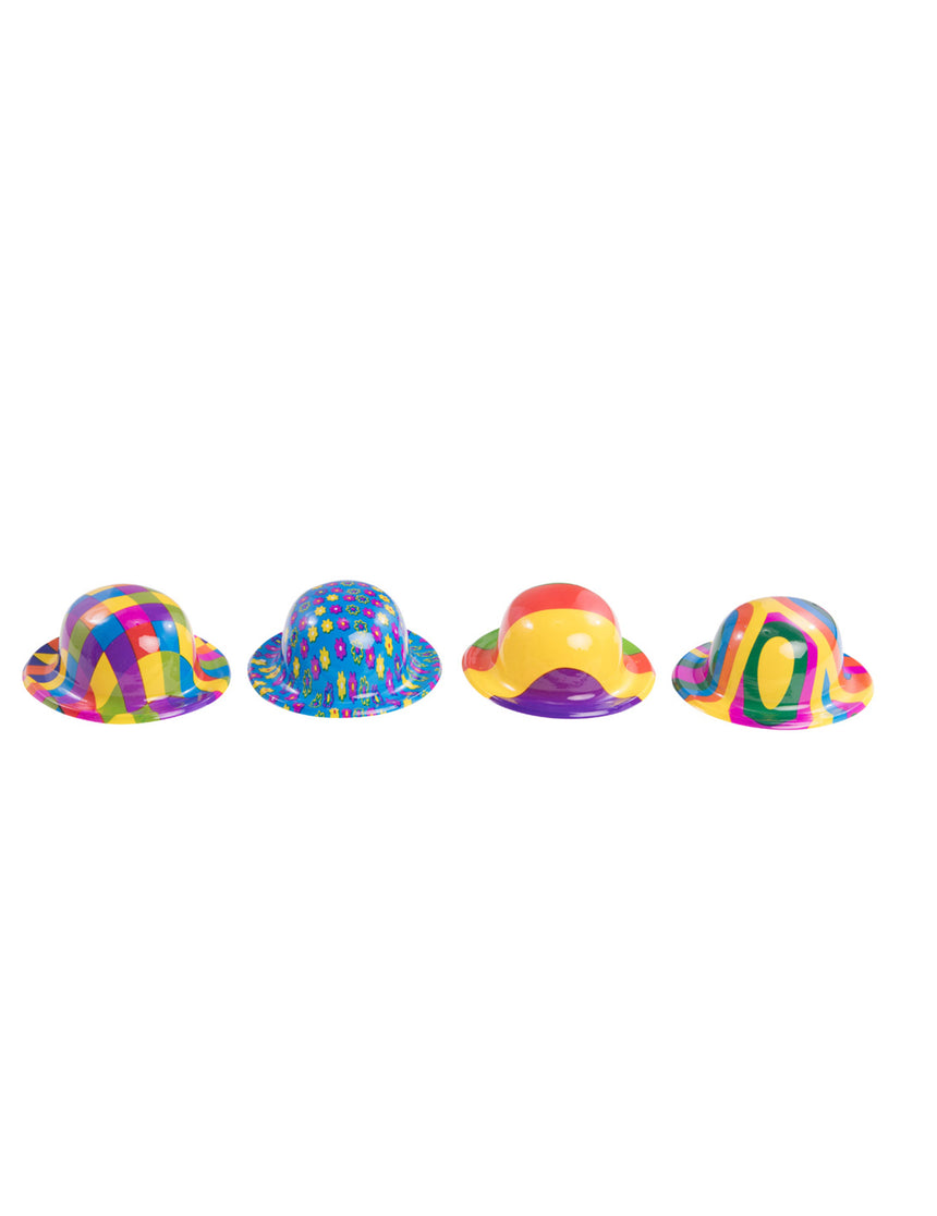 Mini chapeau melon en plastique clown adulte