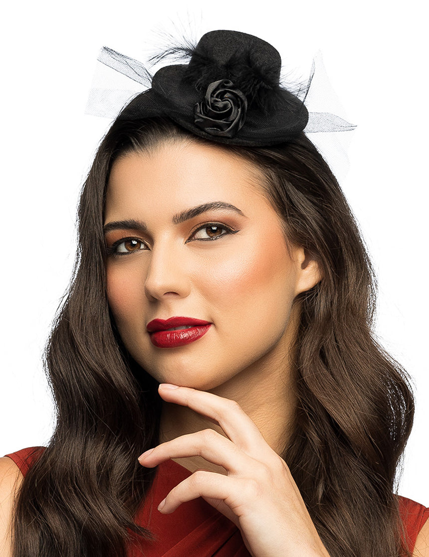 Mini chapeau noir femme