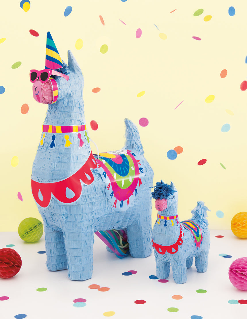 Mini piñata lama bleu 16 cm